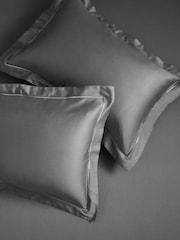 Set of 2 Silver Grey 300 Thread Count Collection Luxe 100% Cotton Pillowcases - Image 1 of 6