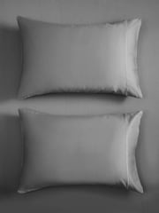 Set of 2 Silver Grey 300 Thread Count Collection Luxe 100% Cotton Pillowcases - Image 4 of 6
