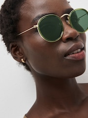 Green Polarized Round Sunglasses - Image 1 of 4