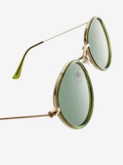 Green Polarized Round Sunglasses - Image 4 of 4