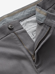 Grey Charcoal Straight Fit Stretch Printed Soft Touch Chino Trousers - Image 10 of 10