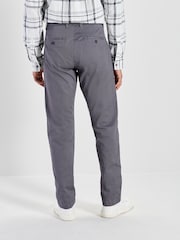 Grey Charcoal Straight Fit Stretch Printed Soft Touch Chino Trousers - Image 3 of 10
