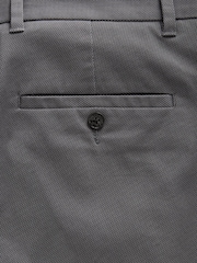 Grey Charcoal Straight Fit Stretch Printed Soft Touch Chino Trousers - Image 7 of 10