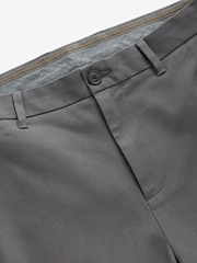 Grey Charcoal Straight Fit Stretch Printed Soft Touch Chino Trousers - Image 9 of 10