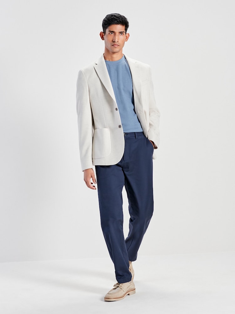 Marineblau/blau - Gerade Passform - Weiche, bedruckte Chinohose mit Stretch - Bild 2 von 9 Marineblau/blau - Gerade Passform - Weiche, bedruckte Chinohose mit Stretch - Bild 2 von 9