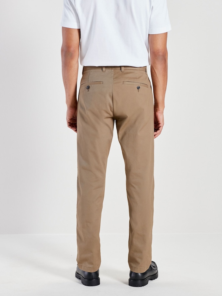 Stone Straight Fit Stretch Printed Soft Touch Chino Trousers - Image 3 of 5