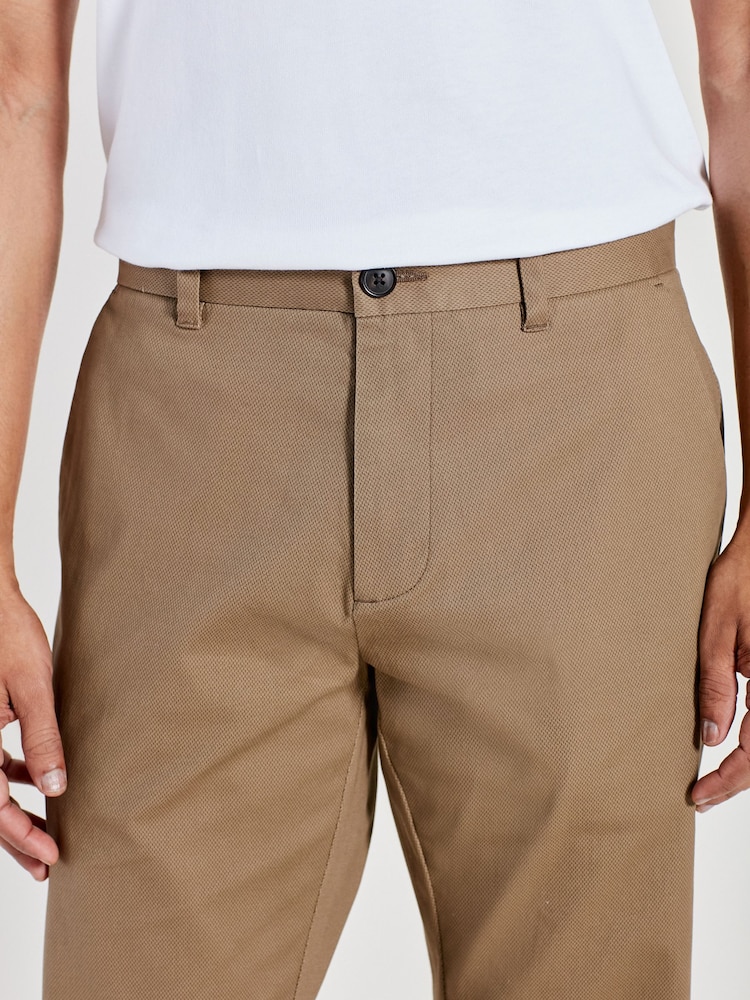 Stone Straight Fit Stretch Printed Soft Touch Chino Trousers - Image 4 of 5