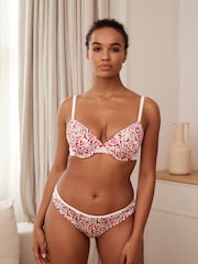 Multicolour Print Pad Plunge Lace Bra - Image 2 of 8