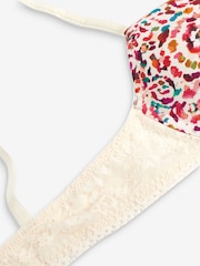 Multicolour Print Pad Plunge Lace Bra - Image 8 of 8