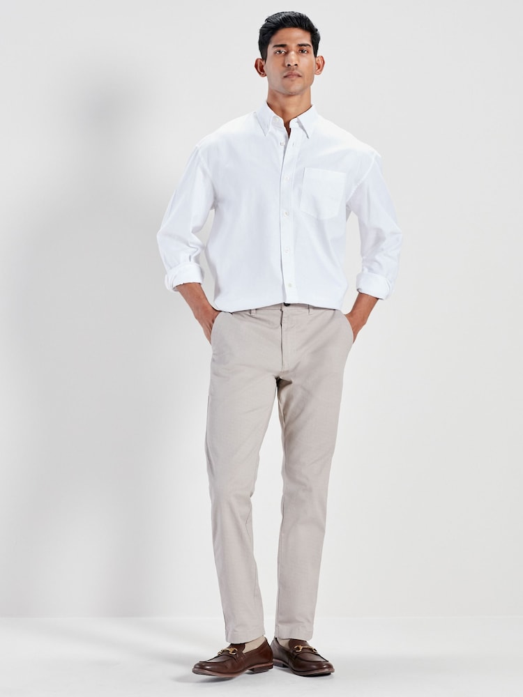 Crema - Corte recto - Stretch Printed Soft Touch Chino Trousers - Imagen 2 de 8 Crema - Corte recto - Stretch Printed Soft Touch Chino Trousers - Imagen 2 de 8