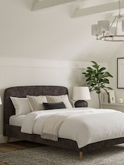 Natural Mink Plush Chenille Matson Upholstered Bed Bed Frame - Image 1 of 6