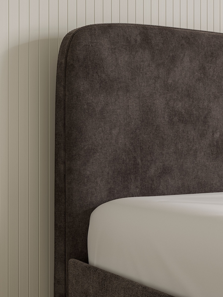 Natural Mink Plush Chenille Matson Upholstered Bed Bed Frame - Image 1 of 5