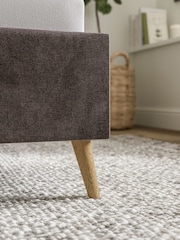 Natural Mink Plush Chenille Matson Upholstered Bed Bed Frame - Image 2 of 5