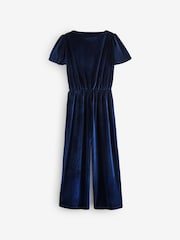 Little Bird by Jools Oliver Navy Velvet Sequin Party Star Jumpsuit - Image 8 of 9