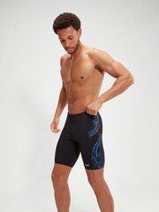 Speedo Black/White Mens Tech Panel Jammer Swim Shorts - Image 3 of 6