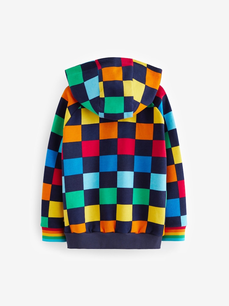 Little Bird by Jools Oliver Colorful Checkerboard Hanorac cu glugă - Imaginea 2 din 7