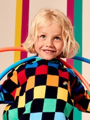 Little Bird by Jools Oliver Colorful Checkerboard Hanorac cu glugă - Imaginea 6 din 7