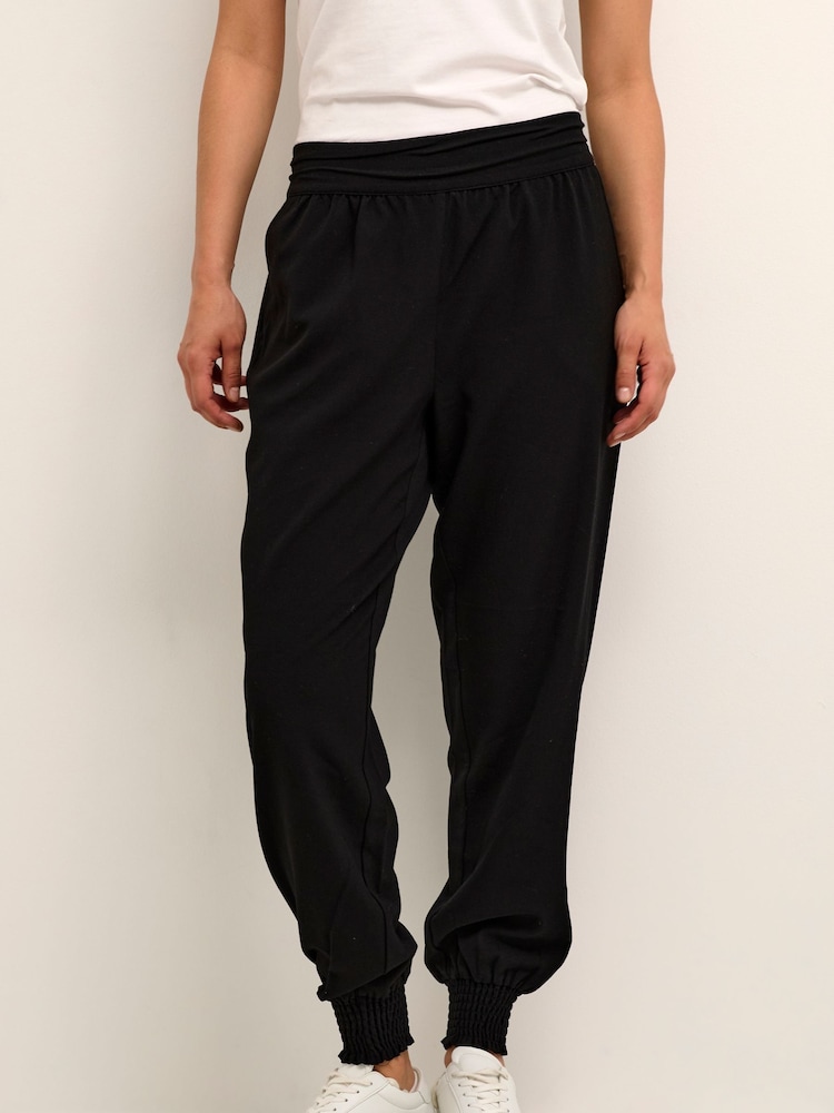 Cream Charlott Harem Casual Fit Black Trousers - Image 1 of 5