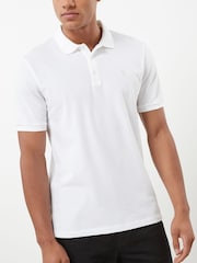 White Regular Fit Short Sleeve Pique Polo Shirt - Image 1 of 8