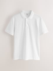 White Regular Fit Short Sleeve Pique Polo Shirt - Image 10 of 12