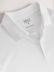 White Regular Fit Short Sleeve Pique Polo Shirt - Image 11 of 12