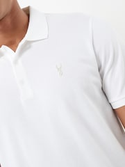 White Regular Fit Short Sleeve Pique Polo Shirt - Image 7 of 8