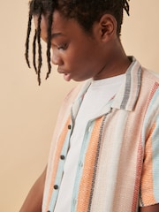 Multi Short Sleeves Textured Stripe Shirt (3-16yrs) - Image 3 of 6