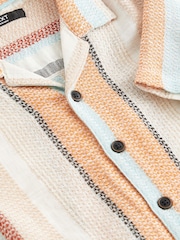 Multi Short Sleeves Textured Stripe Shirt (3-16yrs) - Image 6 of 6
