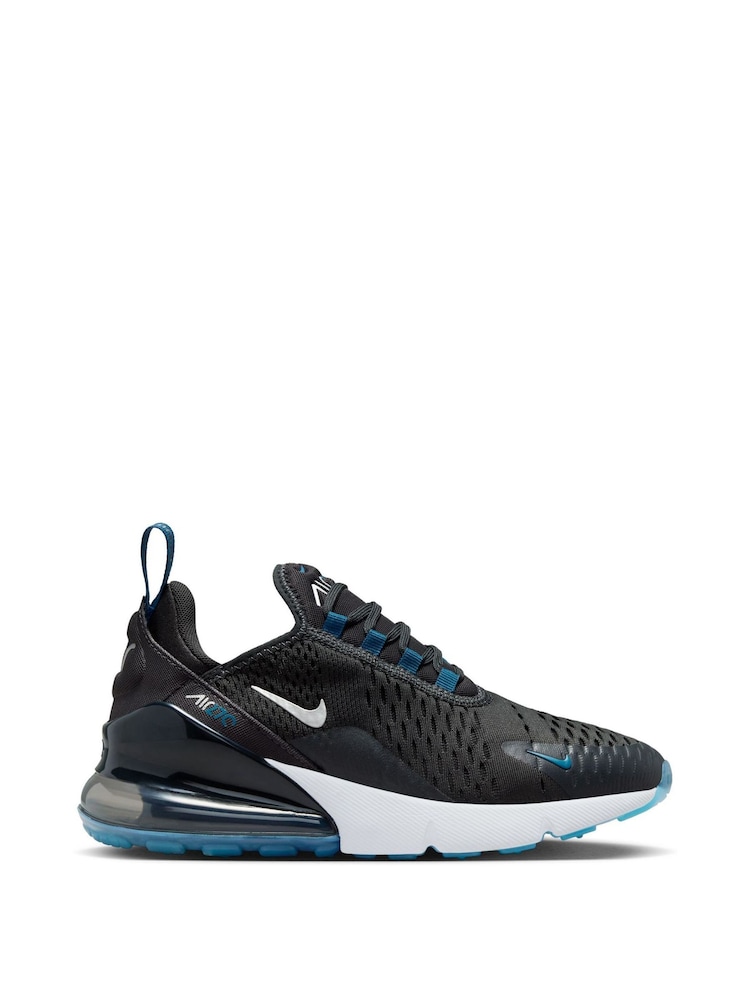 Nike Grey/Navy Air Max 270 Youth Trainers - Image 1 of 10