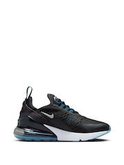 Nike Grey/Navy Air Max 270 Youth Trainers - Image 3 of 10
