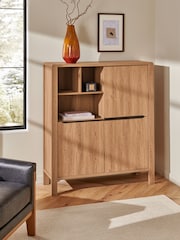 Natural Dexter Oak Effect Tall Sideboard - Image 1 of 8