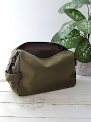 Solesmith Hidden Message Waxed Canvas Wash Bag - Image 1 of 2
