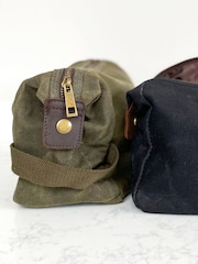 Solesmith Hidden Message Waxed Canvas Wash Bag - Image 2 of 2