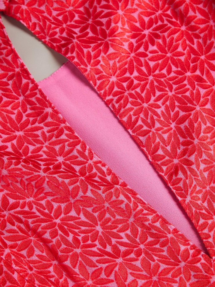 Ted Baker Pink Devonaa Puff Sleeve Ruffle Top With Ties - Image 6 of 6