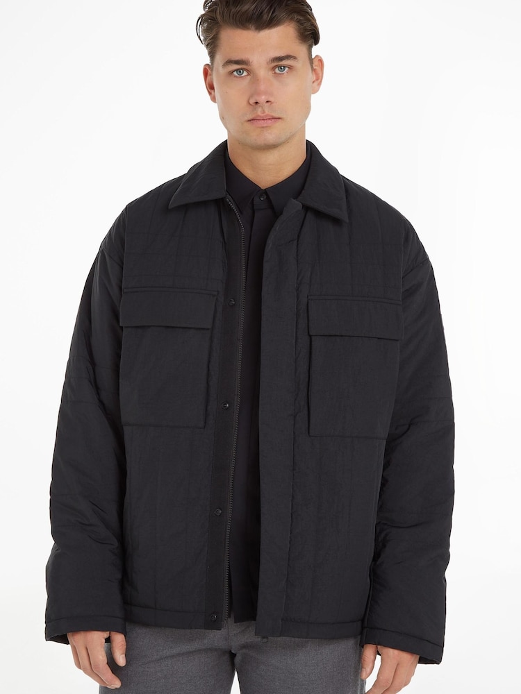 Calvin Klein Quilted Workwear Black Jacket - Image 1 of 6