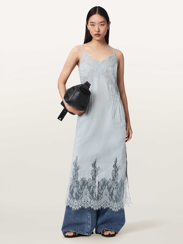 AllSaints Blue Samia Dress - Image 2 of 5