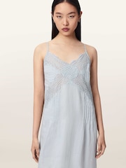 AllSaints Blue Samia Dress - Image 3 of 5