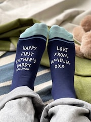 Happy First Father's Day Personalised Socks by Solesmith - Image 1 of 1