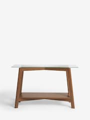 Dark Natural Marlow Oak Effect Console Table - Image 4 of 6