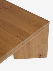 Natural Chunky Chamfered Oak and Oak Veneer Large Coffee Table - Image 6 of 6