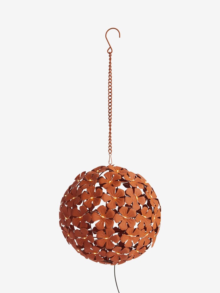 Rust Brown Solar Floral Metal Sphere - Image 4 of 4