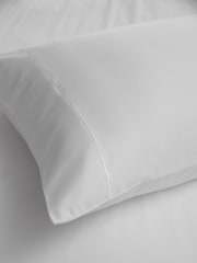 White Collection Luxe 300 Thread Count 100% Cotton Sateen Satin Stitch Luxury Duvet Cover And Pillowcase Set - Image 3 of 5