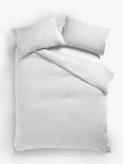 White Collection Luxe 300 Thread Count 100% Cotton Sateen Satin Stitch Luxury Duvet Cover And Pillowcase Set - Image 5 of 5