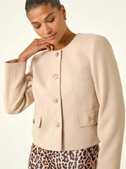 Roman Natural Cosy Buttoned Pocket Jacket - Image 4 of 5