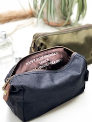 Solesmith Hidden Message Waxed Canvas Wash Bag - Image 1 of 3