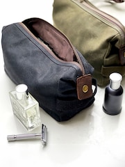 Solesmith Hidden Message Waxed Canvas Wash Bag - Image 3 of 3