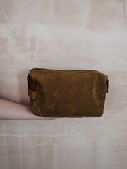 Solesmith Hidden Message Waxed Canvas Wash Bag - Image 1 of 1