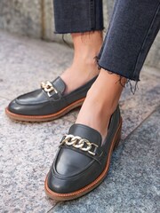 Черный - Кожаные лоферы с отделкой Forever Comfort® - Изображение 1 из 9