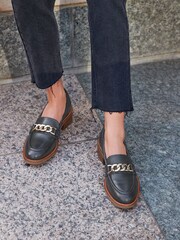 Черный - Кожаные лоферы с отделкой Forever Comfort® - Изображение 3 из 9