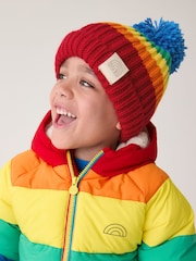 Little Bird by Jools Oliver Red/Blue Rainbow Striped Mittens/Gloves Set - Image 3 of 8